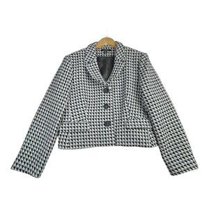 Louben Wool/Angora Blend‎ Blazer Jacket size 16 Blue/White